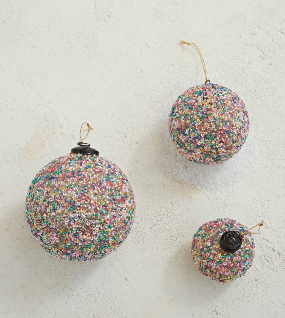 Multicolor Sequin Ball Ornament