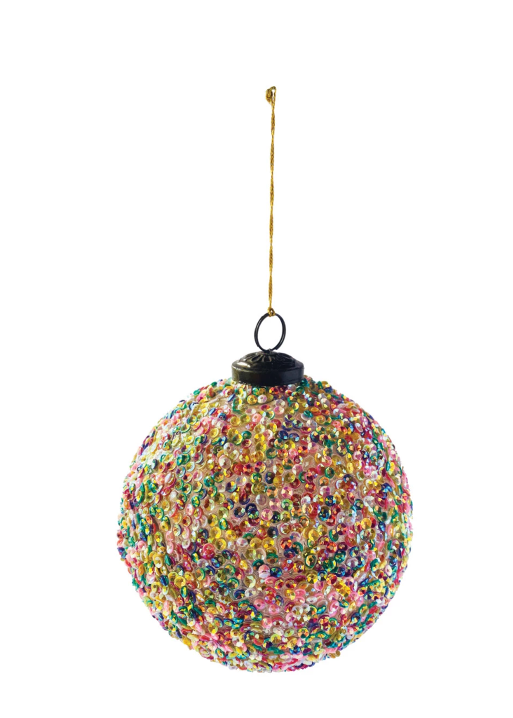 Multicolor Sequin Ball Ornament