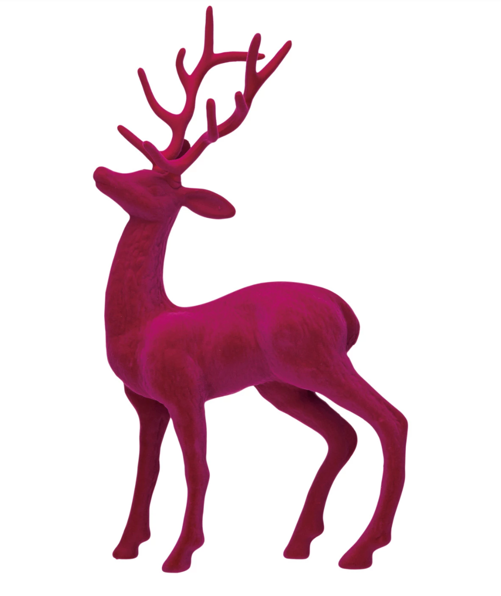 Flocked Standing Reindeer