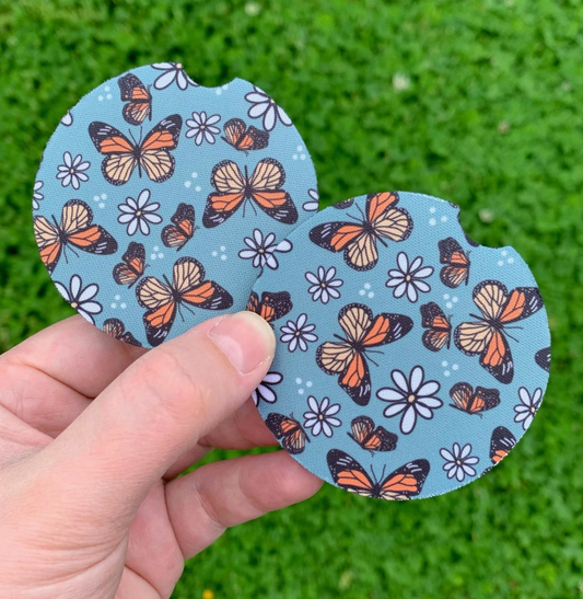 Butterfly Daisy Car Coasters