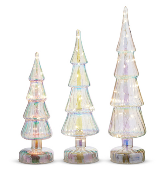 White Iridescent Glass Tree