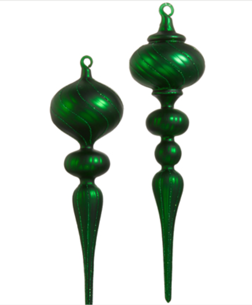 Matte Green Finial Ornament