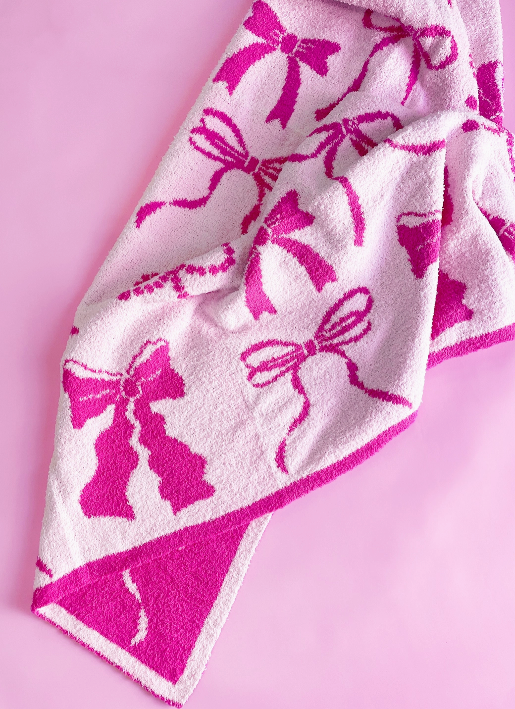 Pink Bow Cozy Luxe Throw