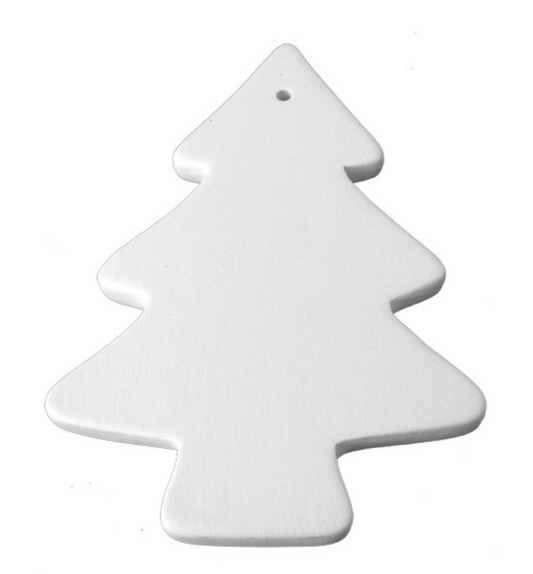 Ceramic Flat Christmas Tree Ornament