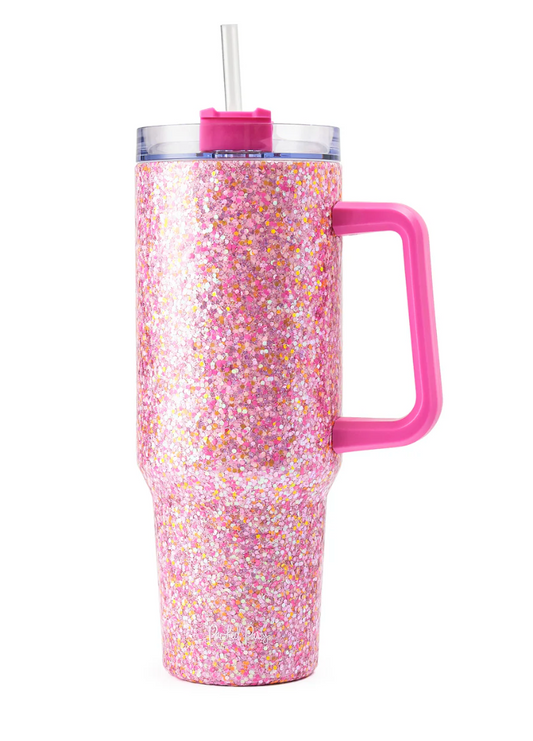 Pink Party Glitter Stainless Sipper