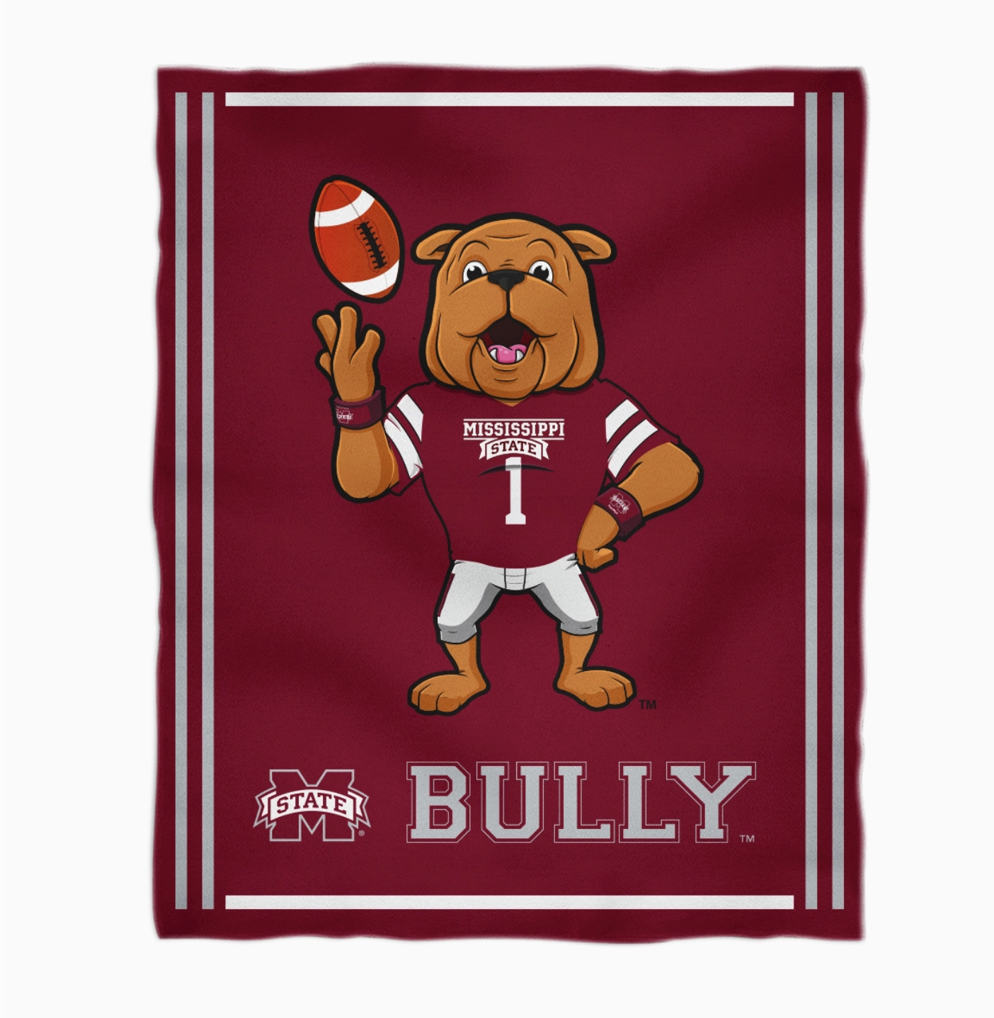 Mississippi State Bulldog Minky Blanket