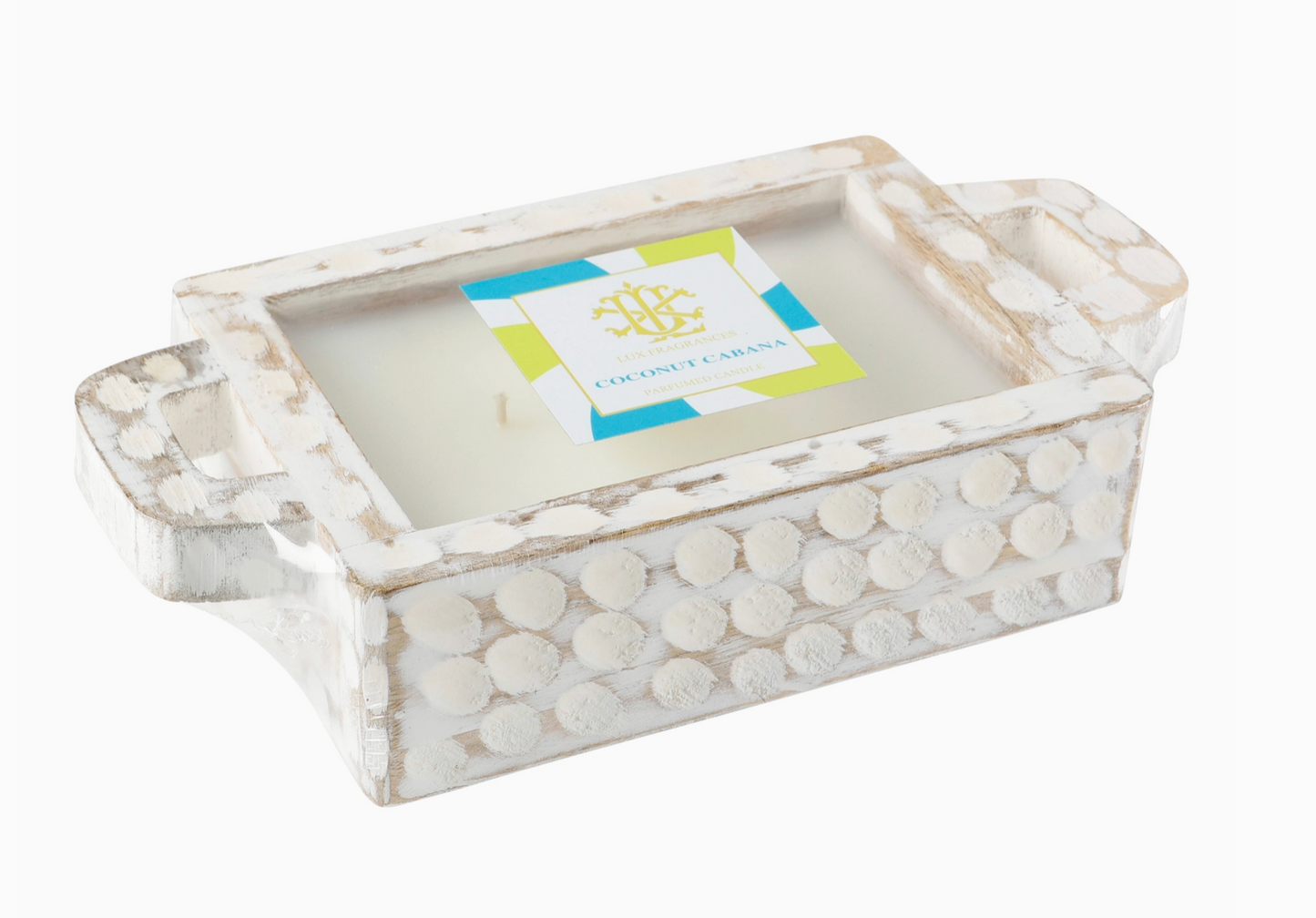 Whitewashed Rectangle Candle