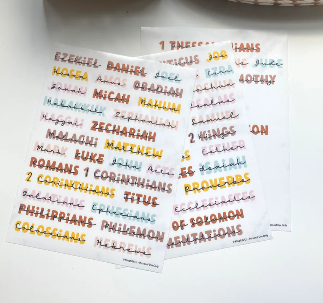 Books of the Bible Header Labels