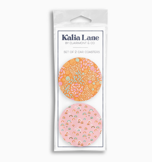 Bright Whimsical Car Coaster Pack