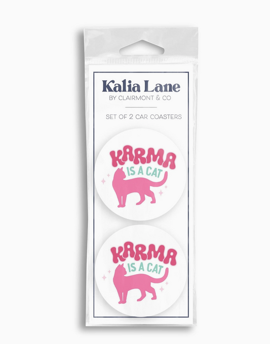 Karma Is a Cat Car Coaster Pack