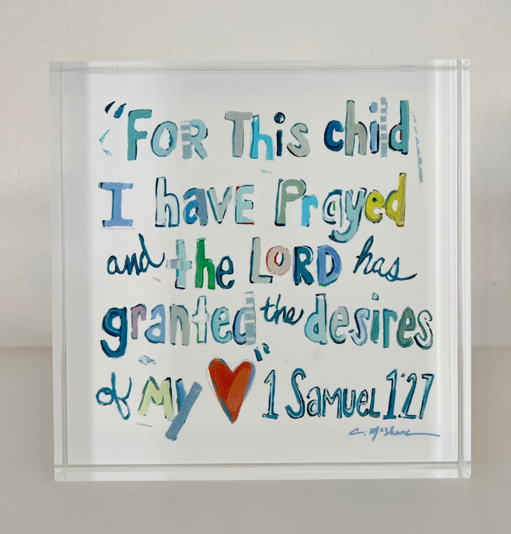 "1 Samuel 1:27 Verse" Acrylic Block