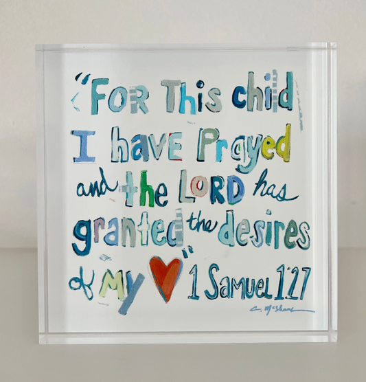"1 Samuel 1:27 Verse" Acrylic Block
