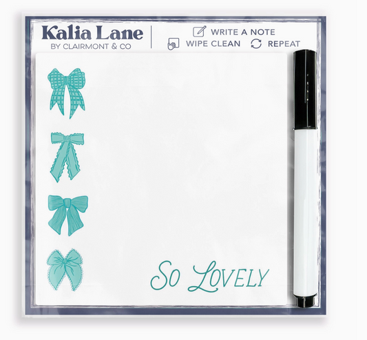 Blue Bow Dry Erase Board