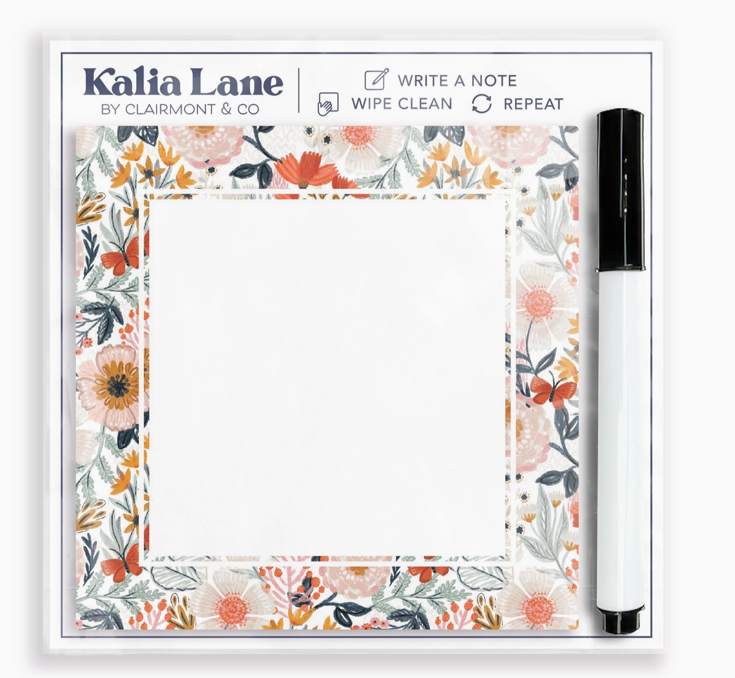 Pretty Things Floral Dry Erase Board