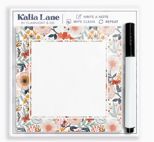 Pretty Things Floral Dry Erase Board
