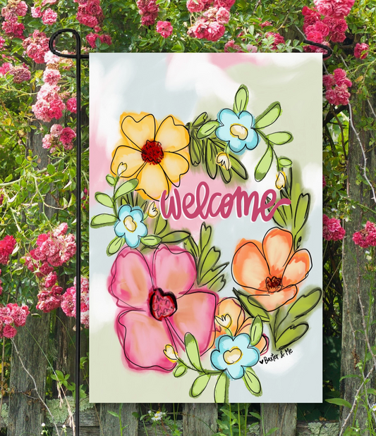 Blooming Welcome Garden Flag