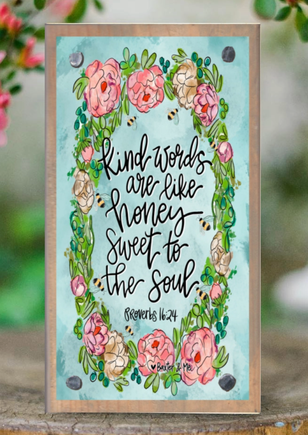 Kind Words Like Honey Happy Block