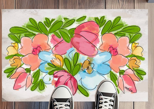 Blooming Floral Rug Floormat