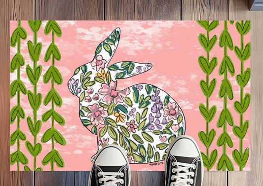 Pastel Bunny Bee Rug Floormat