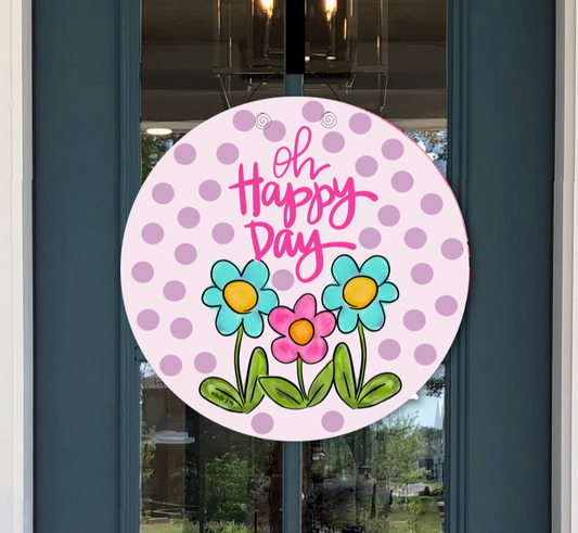 Oh Happy Day Daisy Door Hanger