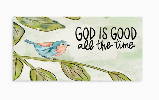 God Is Good Bird Wrapped Canvas