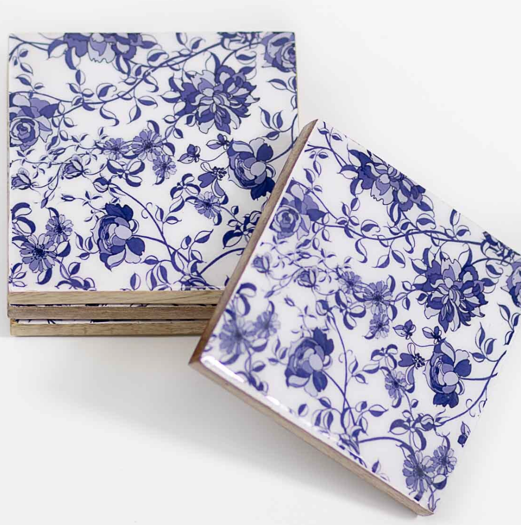 Bella Blue Floral Coasters