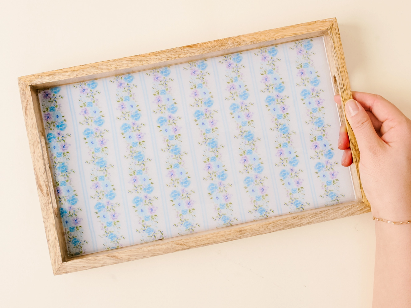 Rectangle Wood Enamel Tray