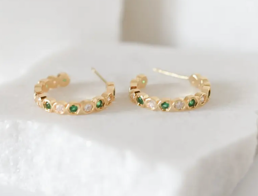 Mayble Gold Plated Hoop Studs