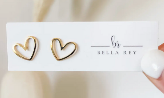 The Morgan Gold Plated Heart Stud Earrings