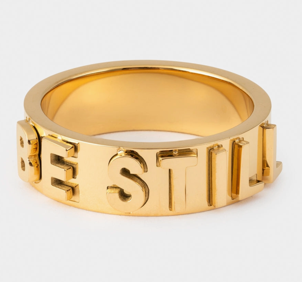 Be Still 3D Letter Ring