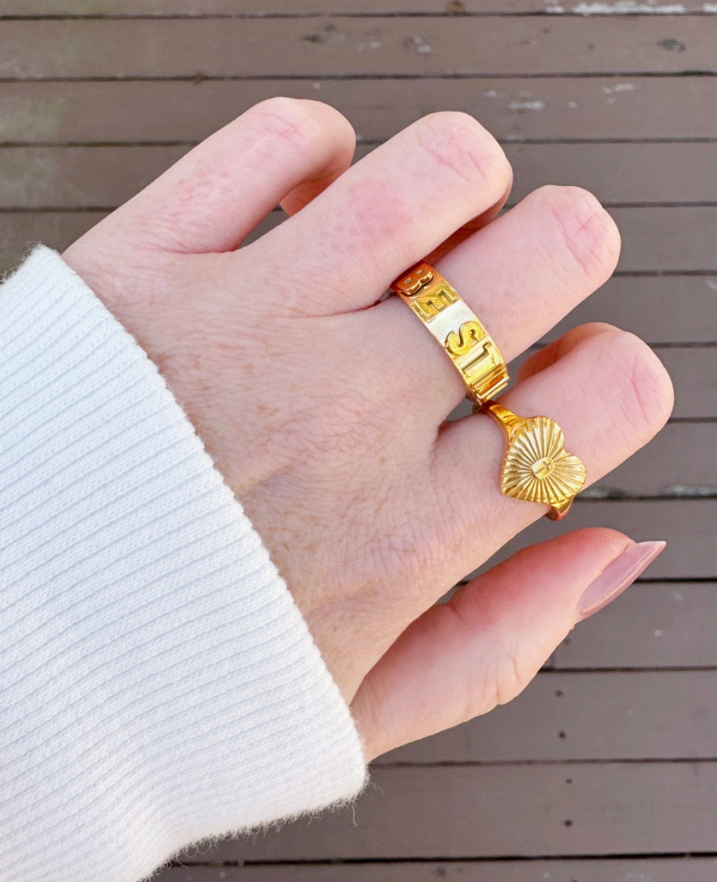 Be Still 3D Letter Ring