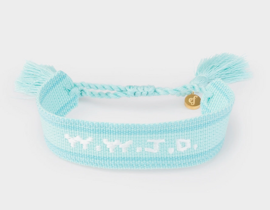 Teal Wwjd Embroidered Bracelet