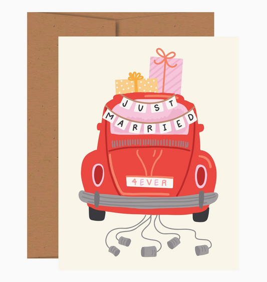 Just Married Wedding Greeting Card