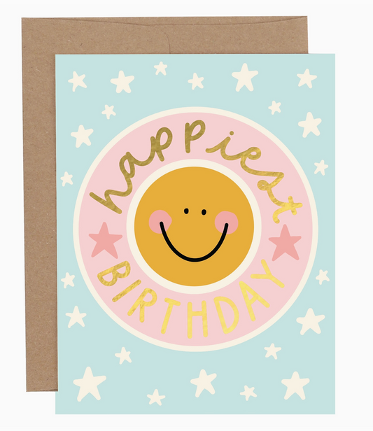 Happiest Birthday Smiley Face Greeting Card