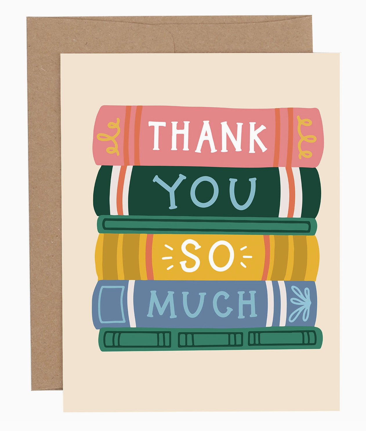Thank You Book Stack Greeting Card