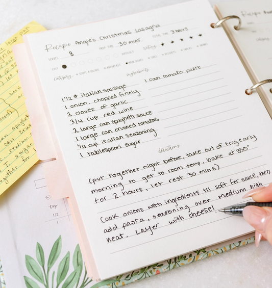 Petite Recipe Page Set