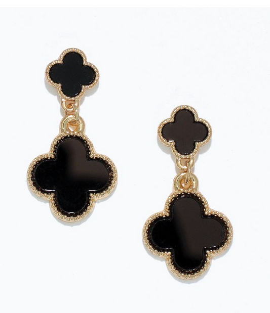 Black Clover Drop Earrings