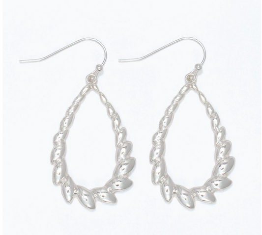 Decorative Silver Teardrop Earrings