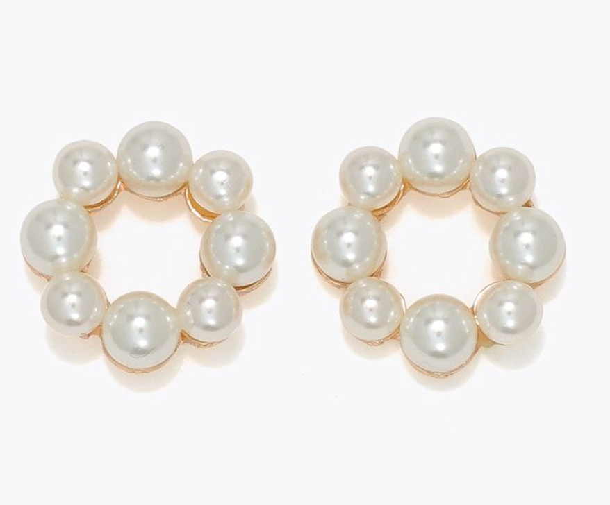 Open Circle Pearls Earrings