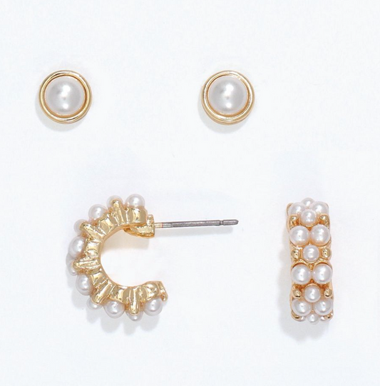 Pearl Hoops Duo Earrings