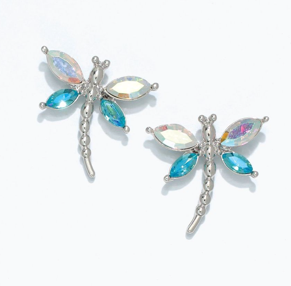 Crystal Dragonfly Earrings