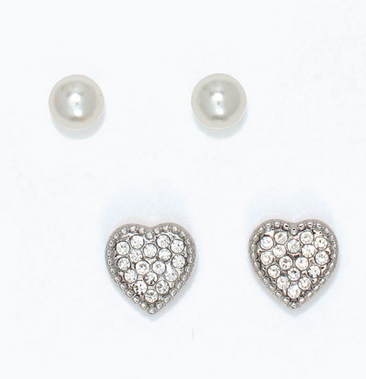 Crystal Hearts Duo Earrings