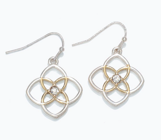 Two Tone Crystal Earrings