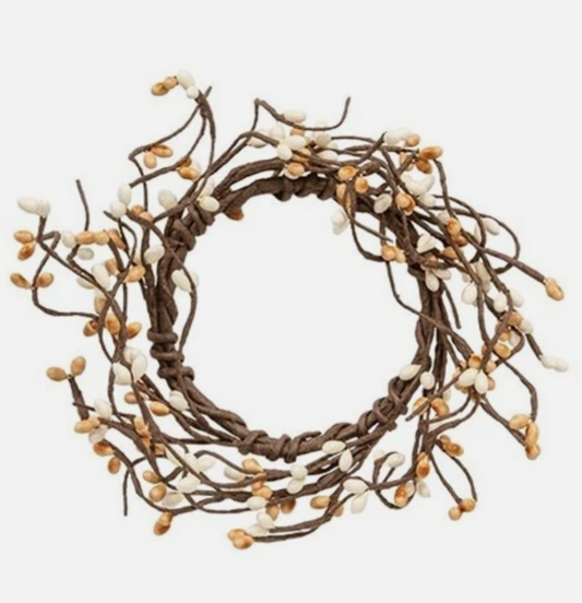 Cream Oval Berry Candle Ring