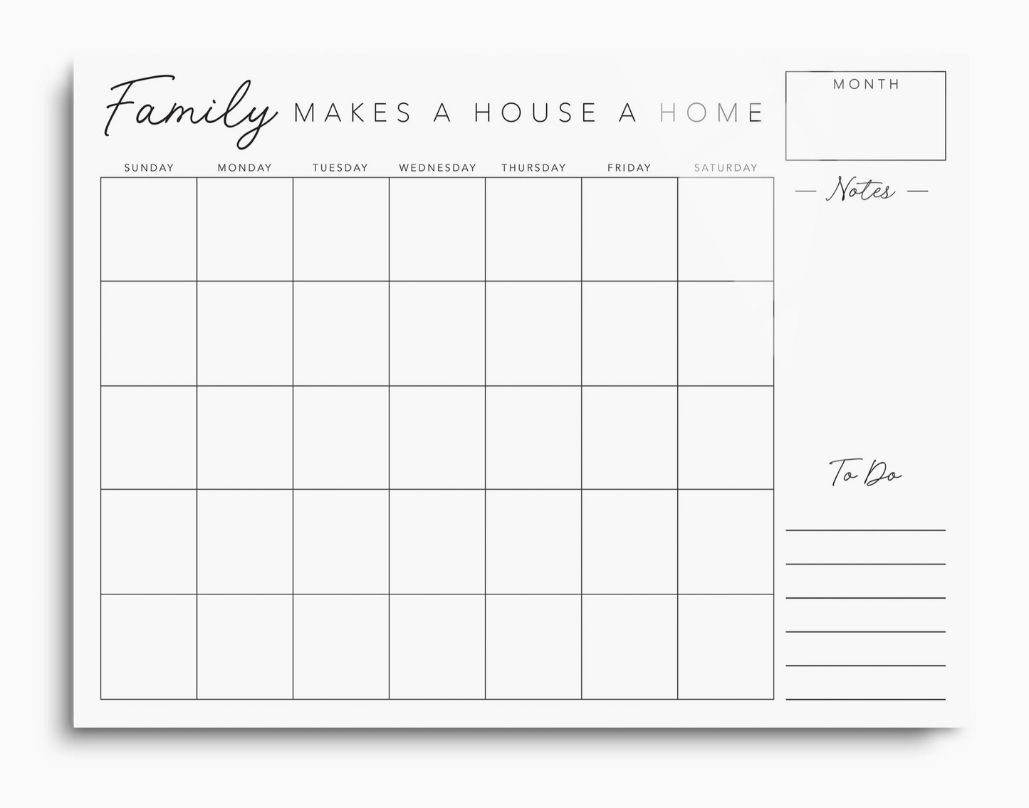 Family Planner Glass Dry Erase Board