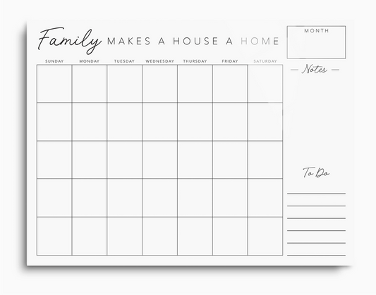 Family Planner Glass Dry Erase Board