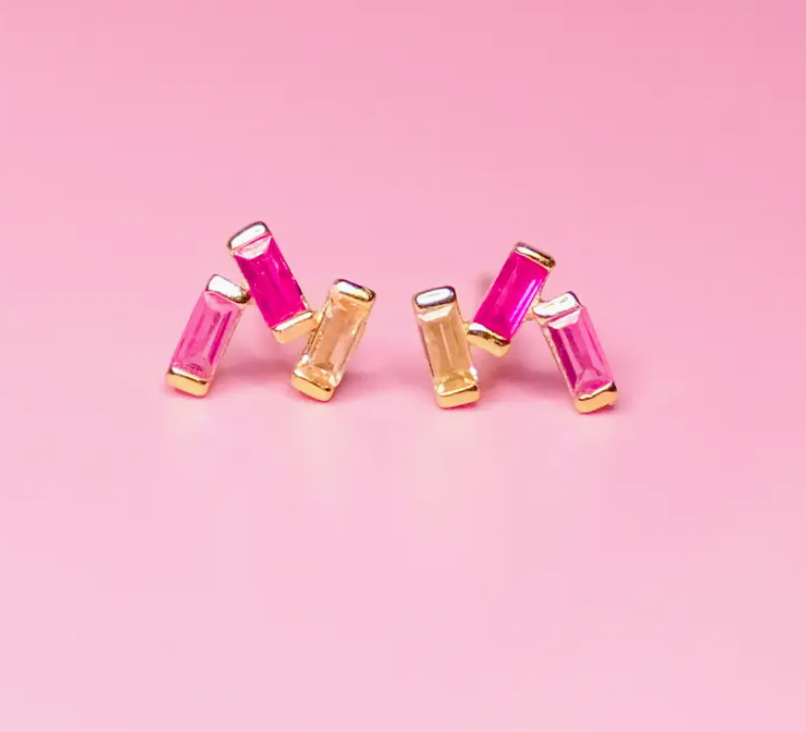 Pink Stardust Trio Earrings