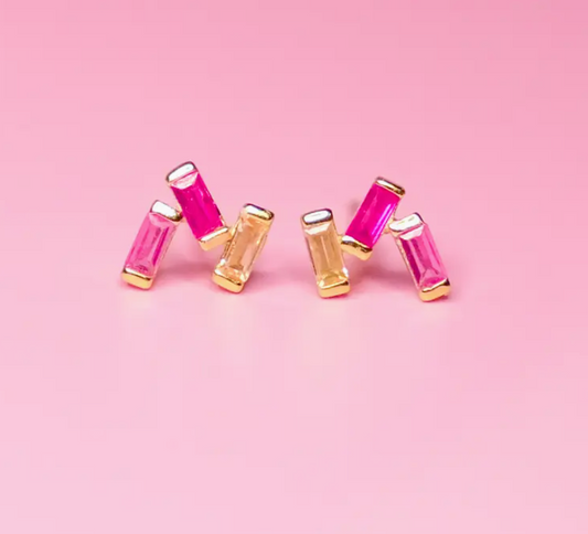 Pink Stardust Trio Earrings