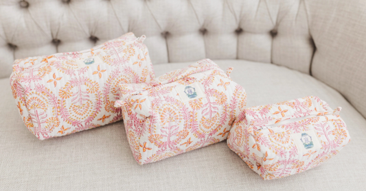Dahlia Quilted Cosmetic Bag