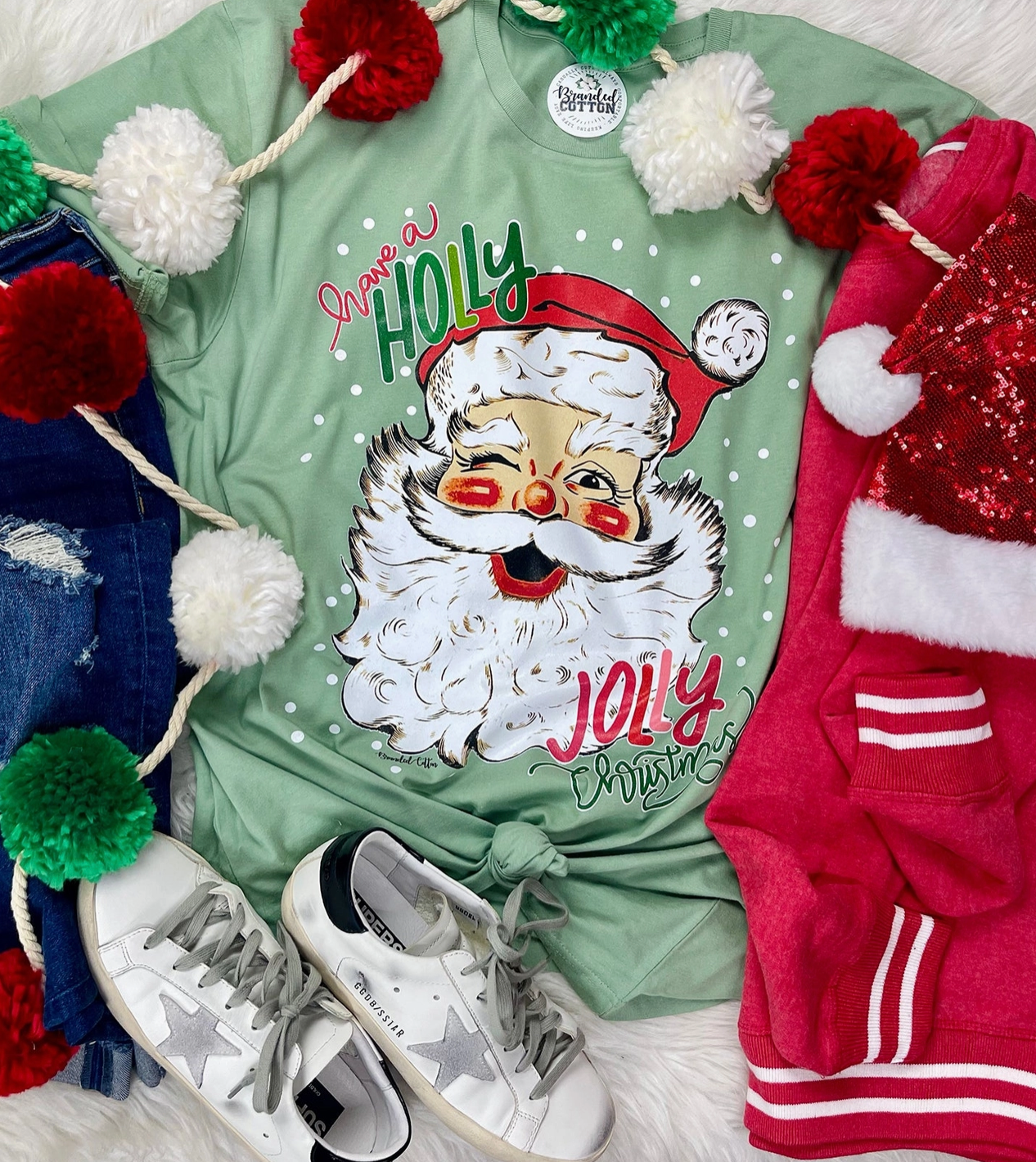 Holly Jolly Christmas Santa Tee